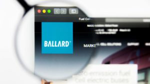 디스플레이 화면에 표시되는 Ballard Power Systems Inc 로고